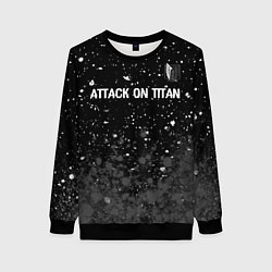 Женский свитшот Attack on Titan glitch на темном фоне: символ свер