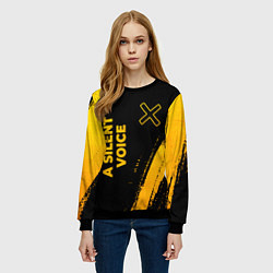 Свитшот женский A Silent Voice - gold gradient: надпись, символ, цвет: 3D-черный — фото 2