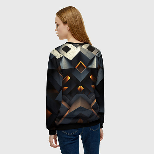 Женский свитшот Объемные конструкция / 3D-Черный – фото 4
