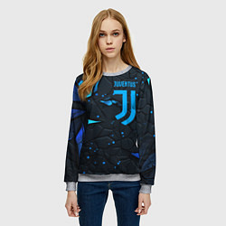 Свитшот женский Juventus abstract blue logo, цвет: 3D-меланж — фото 2