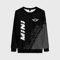 Свитшот женский Mini speed на темном фоне со следами шин: надпись,, цвет: 3D-черный