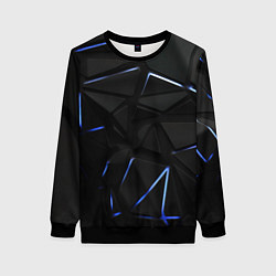 Свитшот женский Black texture neon line, цвет: 3D-черный