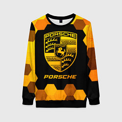 Свитшот женский Porsche - gold gradient, цвет: 3D-черный
