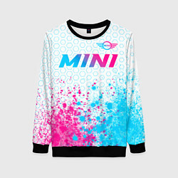 Свитшот женский Mini neon gradient style: символ сверху, цвет: 3D-черный