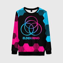 Свитшот женский Elden Ring - neon gradient, цвет: 3D-черный