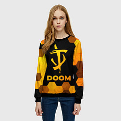 Свитшот женский Doom - gold gradient, цвет: 3D-черный — фото 2