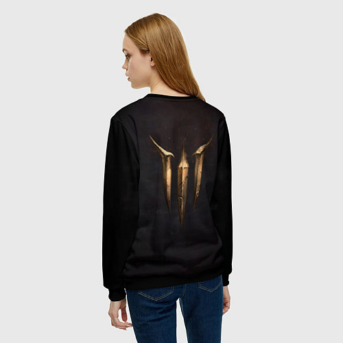Женский свитшот Logo Baldurs Gate 3 / 3D-Черный – фото 4