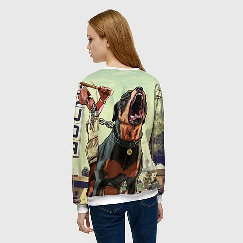 Женский свитшот Собака из GTA / 3D-Белый – фото 4