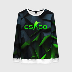 Свитшот женский CSGO green texture logo, цвет: 3D-белый