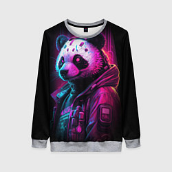 Свитшот женский Panda cyberpunk, цвет: 3D-меланж