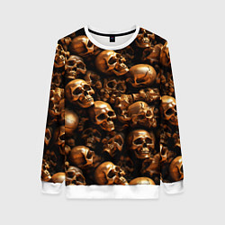 Свитшот женский Медные черепа, цвет: 3D-белый