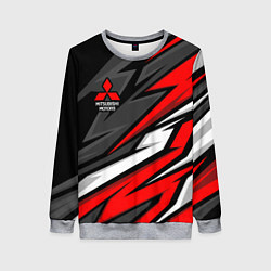 Свитшот женский Митсубиси - красный спортивный, цвет: 3D-меланж