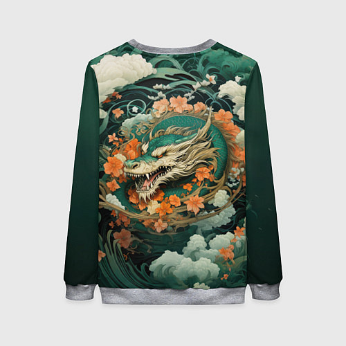Женский свитшот Облачный дракон Irezumi / 3D-Меланж – фото 2