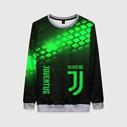 Свитшот женский Juventus green logo neon, цвет: 3D-меланж