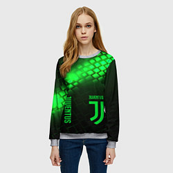 Свитшот женский Juventus green logo neon, цвет: 3D-меланж — фото 2