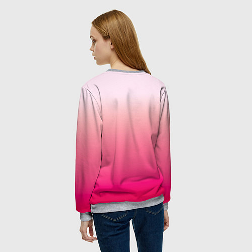 Женский свитшот Оттенки розового градиент / 3D-Меланж – фото 4