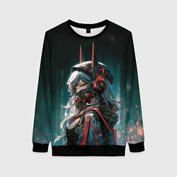 Женский свитшот Девушка с кибернетическими ушками