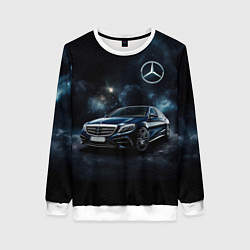Свитшот женский Mercedes Benz galaxy, цвет: 3D-белый