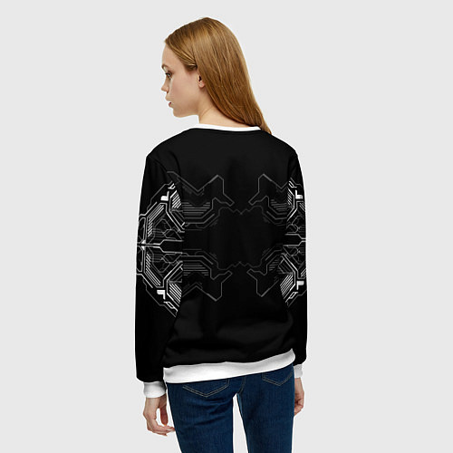 Женский свитшот Кибер арт в Японском стиле / 3D-Белый – фото 4