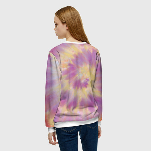 Женский свитшот Tie-Dye дизайн / 3D-Белый – фото 4