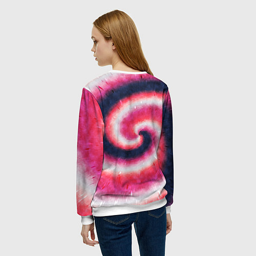 Женский свитшот Tie-Dye дизайн / 3D-Белый – фото 4