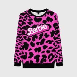 Свитшот женский Барби розовый леопардовый принт, цвет: 3D-черный