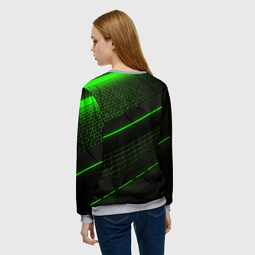 Женский свитшот CS2 green neon / 3D-Меланж – фото 4