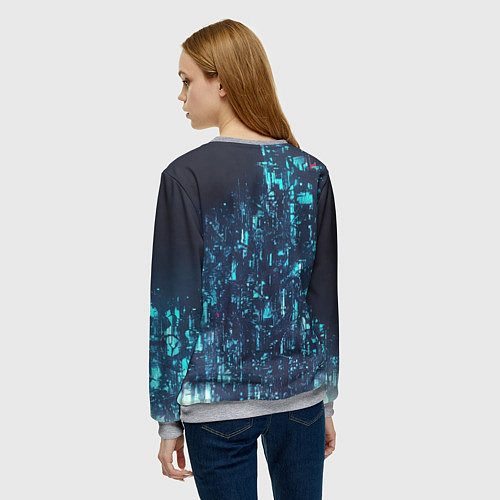 Женский свитшот Кибернетическая предсказательница / 3D-Меланж – фото 4