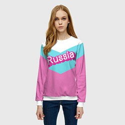 Свитшот женский Russia - barbie style, цвет: 3D-белый — фото 2