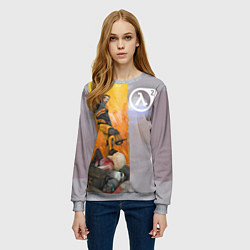 Свитшот женский Гордон Фримен в стиле Климта, цвет: 3D-меланж — фото 2