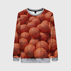 Свитшот женский Узор с баскетбольными мячами, цвет: 3D-меланж
