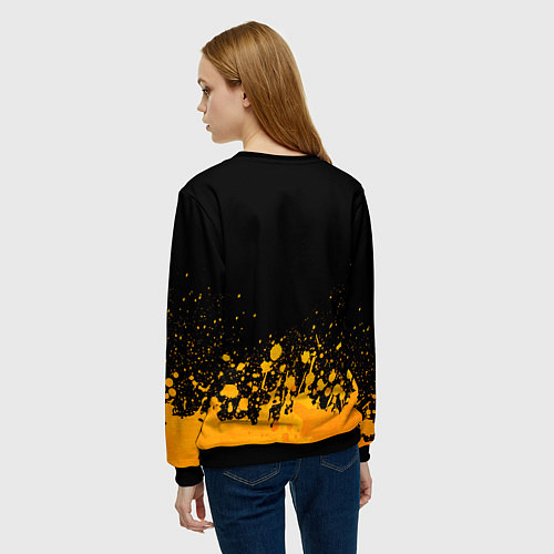 Женский свитшот Elden Ring - gold gradient: символ сверху / 3D-Черный – фото 4