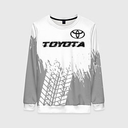 Женский свитшот Toyota speed на светлом фоне со следами шин: симво