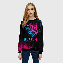 Свитшот женский Burzum - neon gradient, цвет: 3D-черный — фото 2