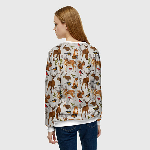 Женский свитшот Лесные животные / 3D-Белый – фото 4