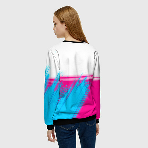 Женский свитшот Elden Ring neon gradient style: символ сверху / 3D-Черный – фото 4