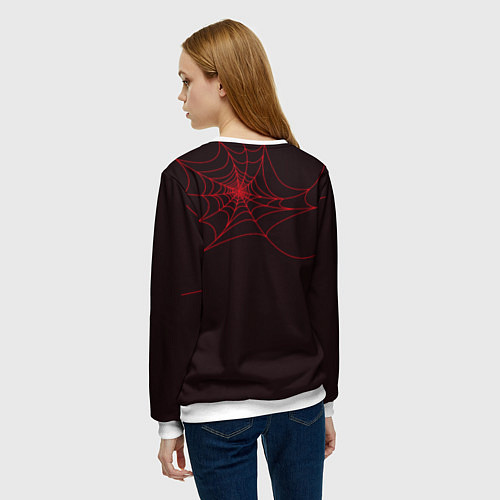 Женский свитшот Красная паутина / 3D-Белый – фото 4