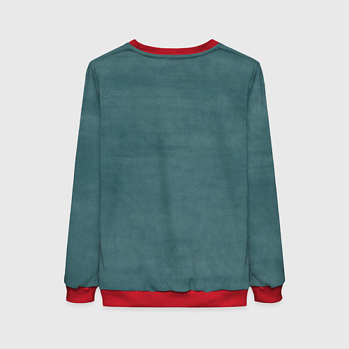 Женский свитшот Ретро мотоцикл на фоне гор / 3D-Красный – фото 2