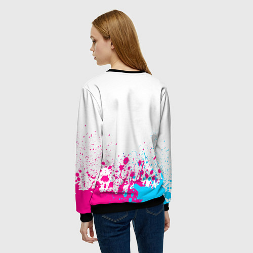 Женский свитшот Nine Inch Nails neon gradient style: символ сверху / 3D-Черный – фото 4