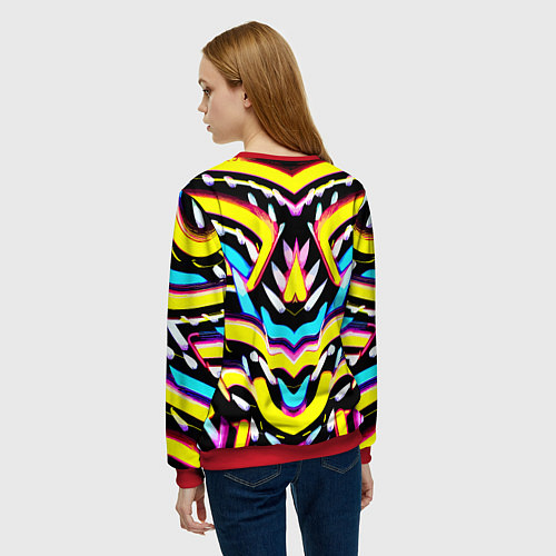 Женский свитшот Abstract mirrow pattern - neural network / 3D-Красный – фото 4