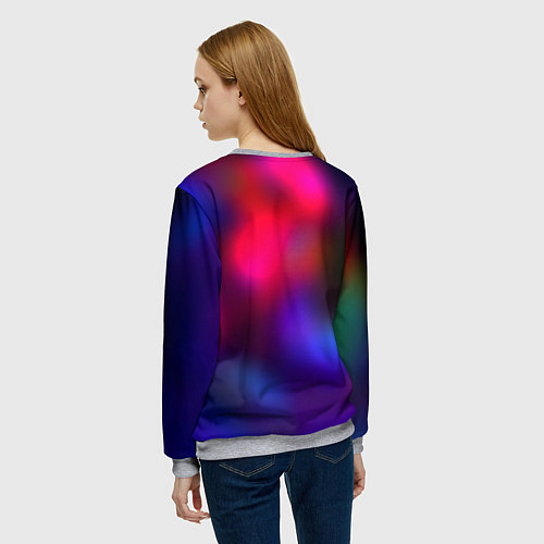 Женский свитшот Гградиент красный и синий / 3D-Меланж – фото 4