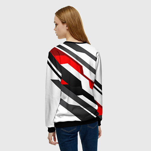 Женский свитшот Mass effect - white uniform n7 / 3D-Черный – фото 4