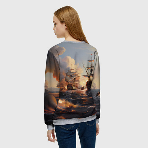 Женский свитшот Морское сражение / 3D-Меланж – фото 4