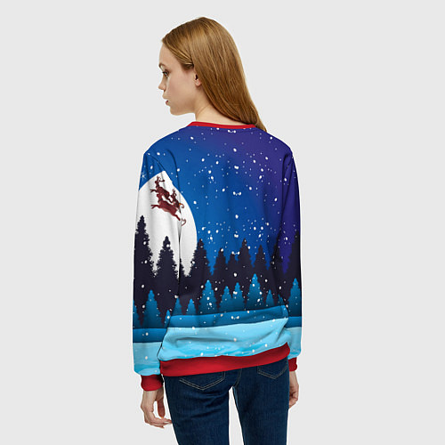 Женский свитшот Cиний дракон / 3D-Красный – фото 4