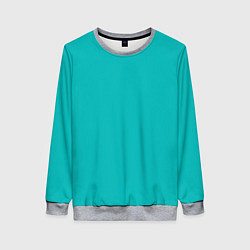 Свитшот женский Цвет морской волны однотонный, цвет: 3D-меланж