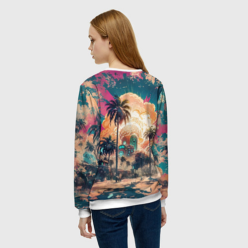 Женский свитшот Атомная поездка на машине / 3D-Белый – фото 4