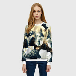 Свитшот женский Игра разума в стиле абстрактный экспрессионизм, цвет: 3D-белый — фото 2