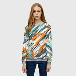 Свитшот женский Абстракция разноцветная, цвет: 3D-меланж — фото 2