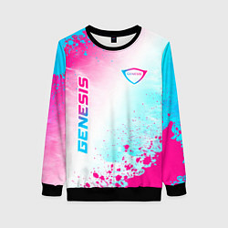 Свитшот женский Genesis neon gradient style вертикально, цвет: 3D-черный