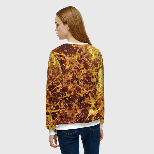 Женский свитшот Абстракция - желтый антрацит / 3D-Белый – фото 4